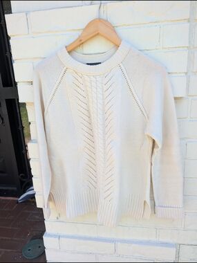 J. Crew Cream Knit Crewneck Sweater